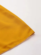 Mustard Embroidered Patch Crop Top With Tiered Palazzo Saree Fusion Co-Ord Set