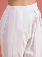 Women White Embroidered Short Kurta With Farshi Salwar