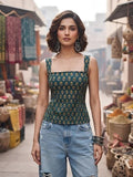 Women Green Printed Top