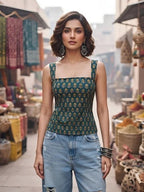 Women Green Printed Top