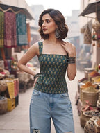 Women Green Printed Top