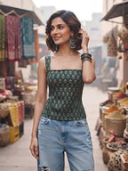 Women Green Printed Top