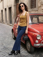 Women Mustard Printed Trendy Top