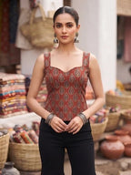 Women Maroon Printed Trendy Top