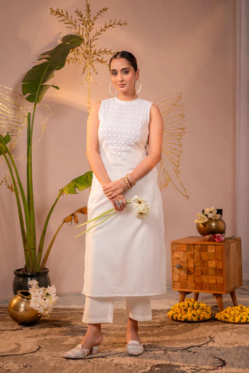 Patchwork White Kurta