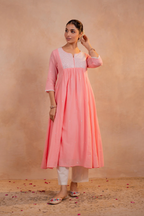 Blush Peach Noor Flared Kurta