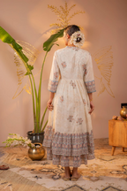 Royal Off-White Jacket Anarkali Dress