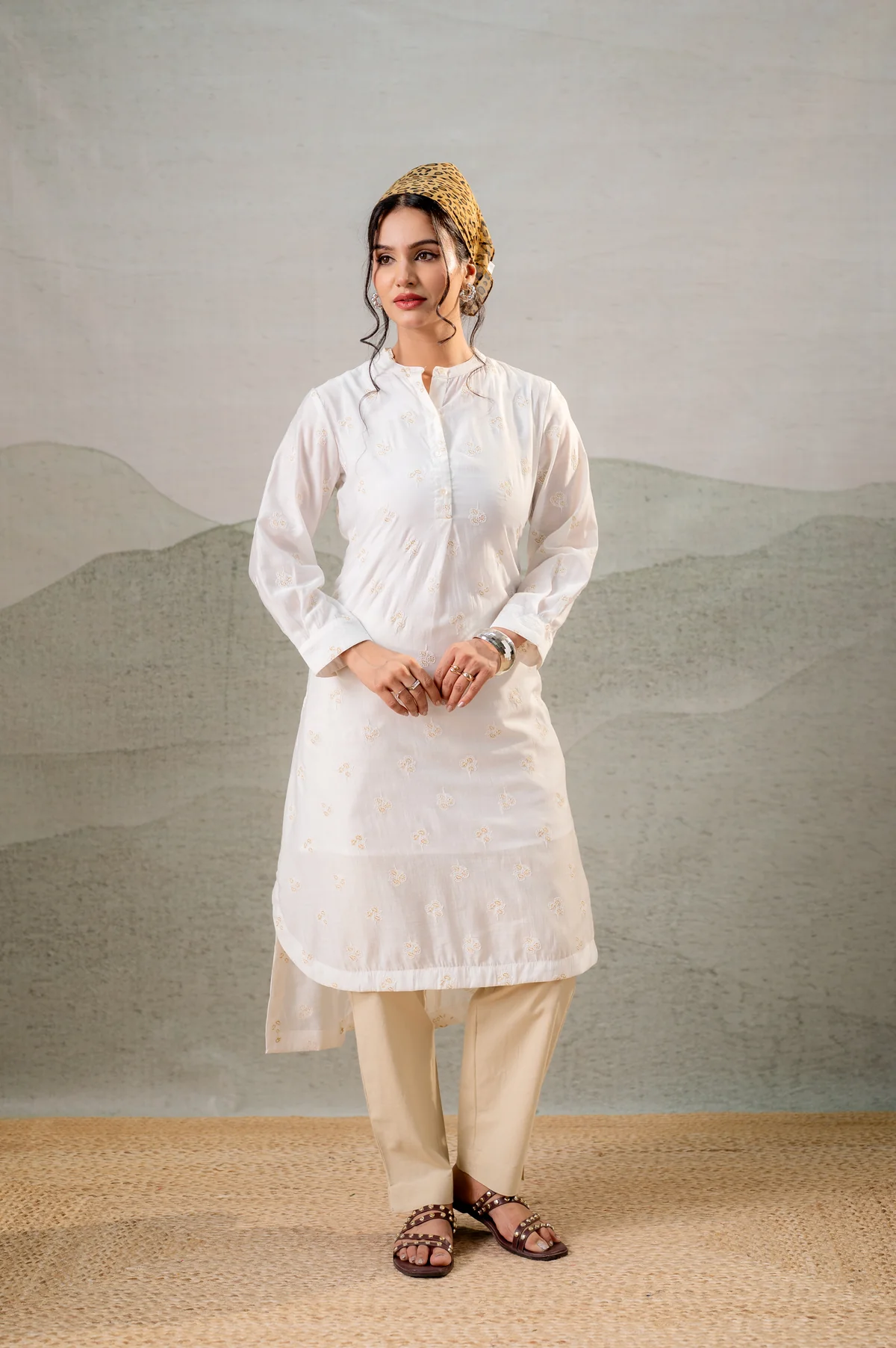 White Embroidered Kurta