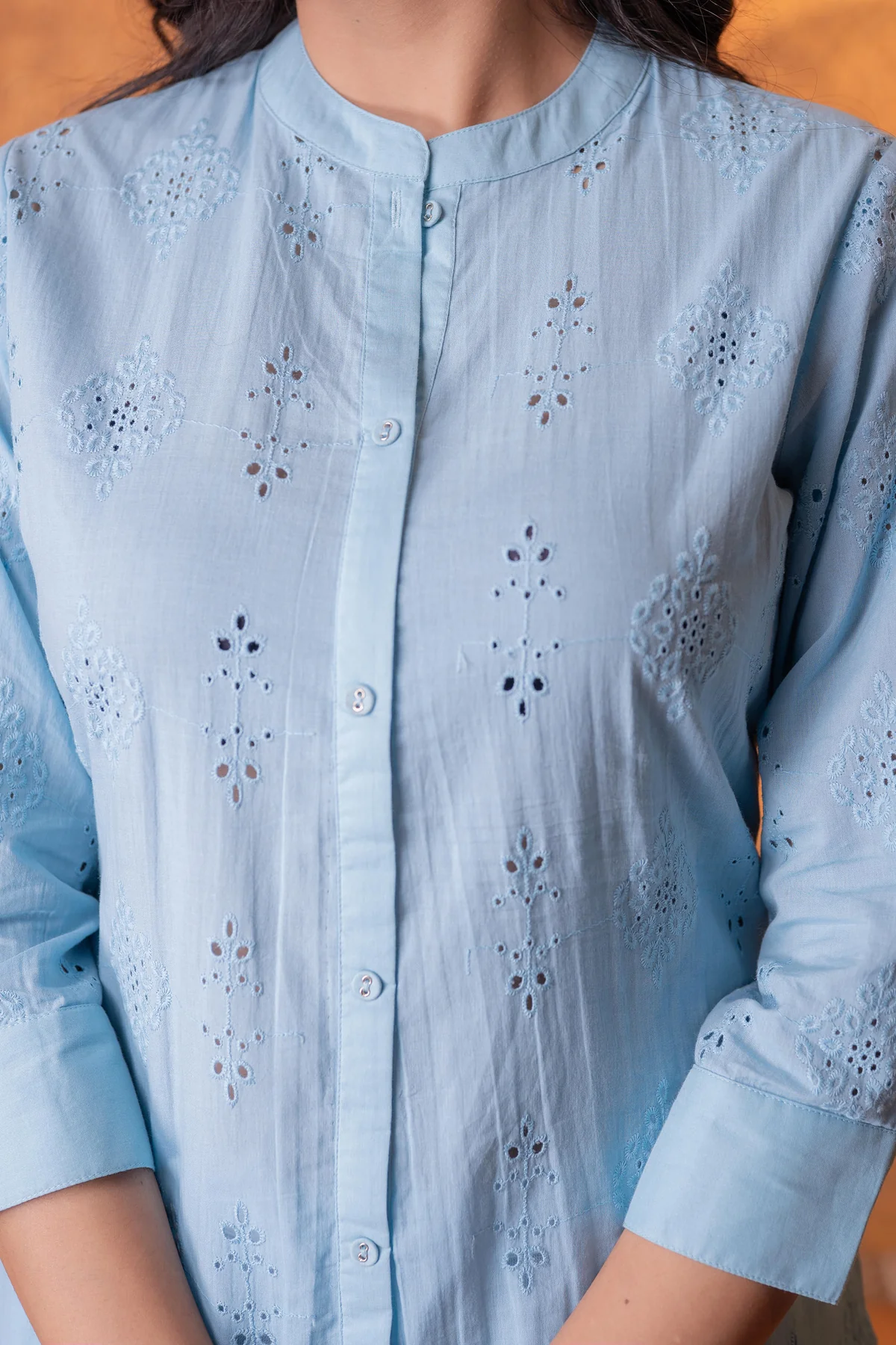 Sky blue Chikankari Kurta