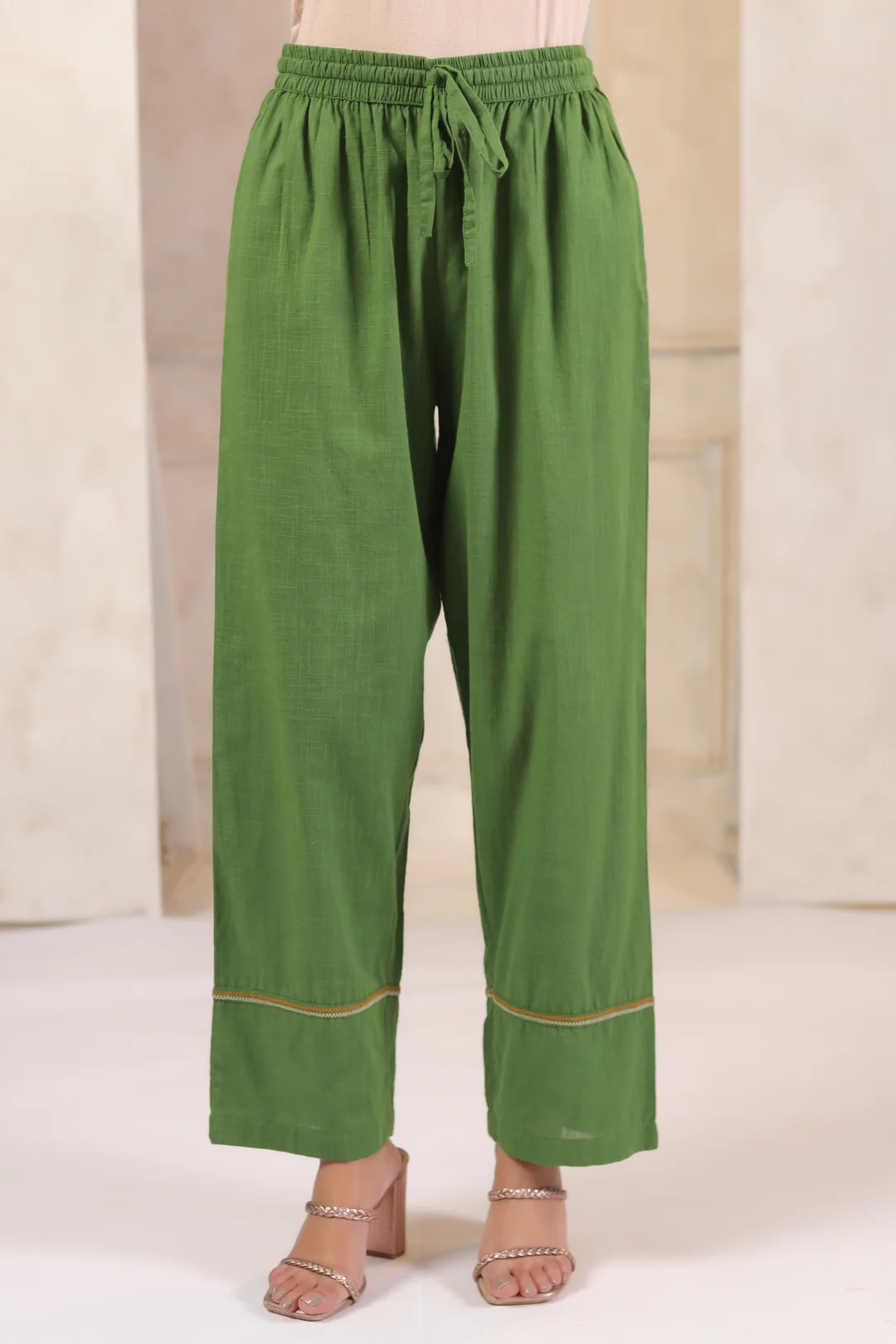Green Cotton Embroidered Co-Ord Set