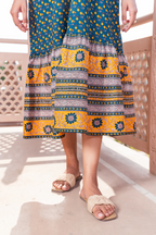 Teal Green Cotton Printed Designer Dress