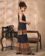 Halter Neck Bandhani Border Chiffon Kurta With Palazzo With Dupatta Indo Western Women's 3 Piece Set
