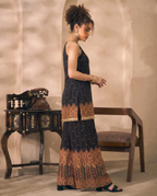 Halter Neck Bandhani Border Chiffon Kurta With Palazzo With Dupatta Indo Western Women's 3 Piece Set
